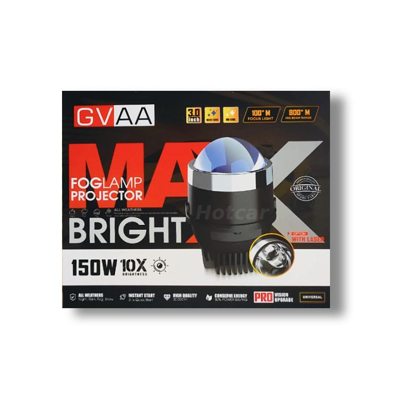 GVAA Max Bright Fog Lamp Projectors (3 Inch) - 150 Watts