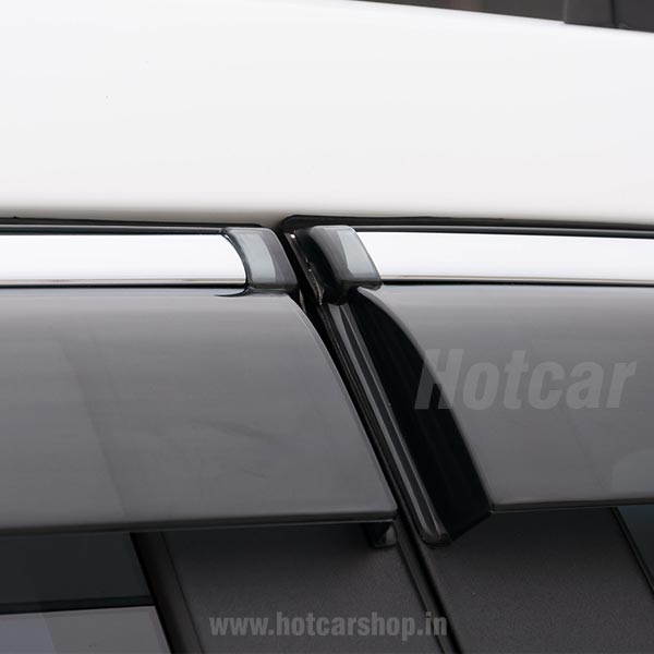 Hyundai Verna Fluidic - Door Visors (Black with Chrome Line)
