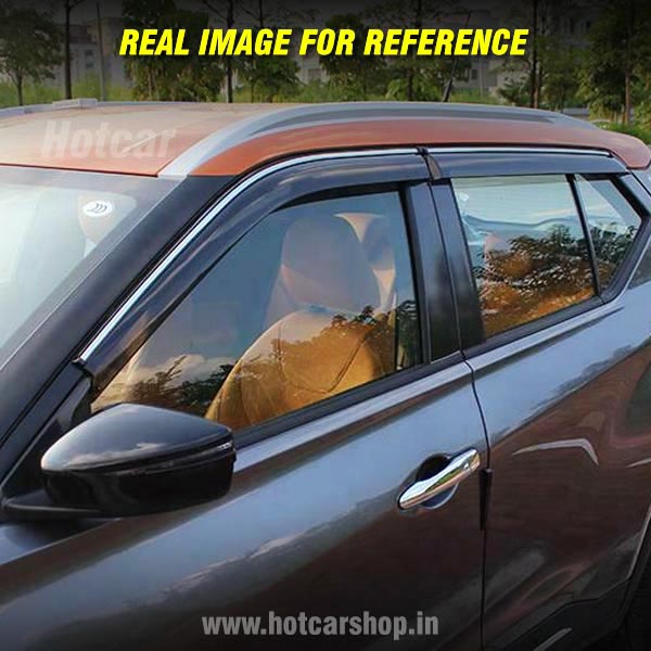 Tata Nexon Door Visors Black With Chrome Line