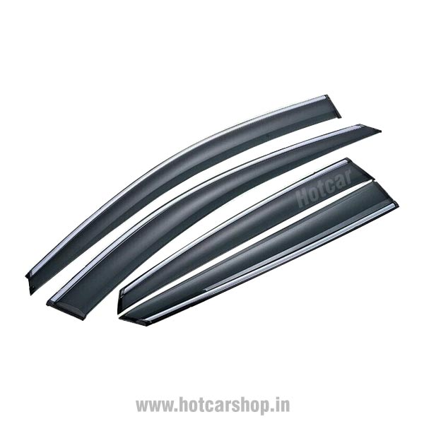 Hyundai Verna 2018 - Door Visors (Black with Chrome Line)