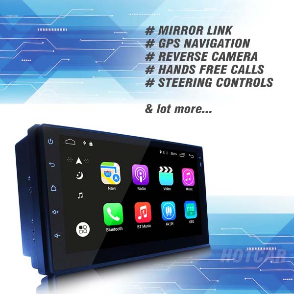 Hotcar - Hyundai i20 Elite (2014-2017) 9 Inch Android Stereo (2GB/32GB) - With LED Rear View Camera - 1 Year Warranty