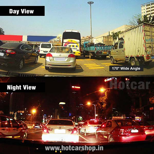 Yobat Mirror Mounted DVR Dash Cam (Dual Front & Rear Recording Function) with One Year Warranty