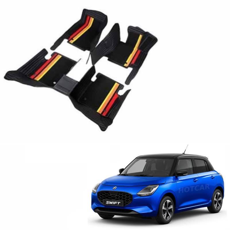 Maruti Swift 2024 Luxury Quality 7D Floor Mats with Multicolor Grass