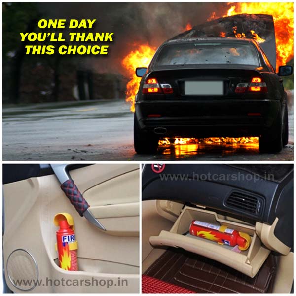 Set of 3 Portable Fire Extinguisher for Car, Home and Office - 0.5 kg