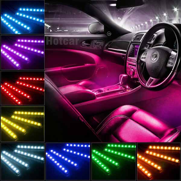 Car Atmosphere Lights (12 LED Type x 4 Strips)