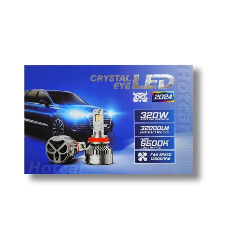 Original Crystal Eye 320 Watts LED Bulbs for Car Headlights and Fog Light (Made in Japan)