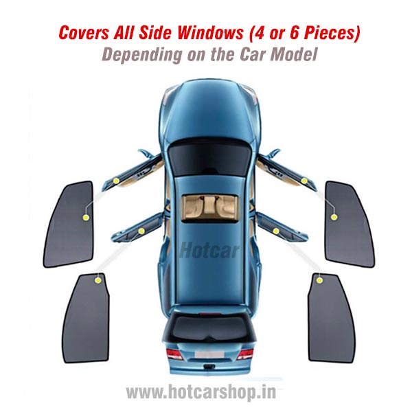 Hyundai Verna Fluidic (2011 to 2016) Half Cut Z Black Sunshades